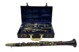 Boosey & Hawkes 'Marlborough' clarinet in original case together with 19th century rosewood clarinet