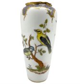 Vienna type porcelain vase of tapering form