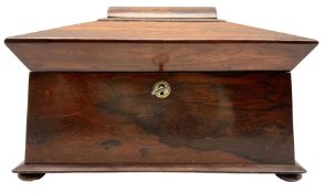 Victorian rosewood sarcophagus form tea caddy