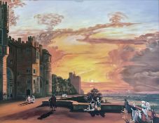 After Paul Sandby (British 1725-1809): 'Windsor Castle - North Terrace Looking West at Sunset'