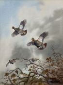 Robert W Milliken (British 1920-2014): Partridges in Flight