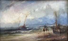 English School (19th century): Fishing Boats in Rough Seas