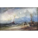 English School (19th century): Fishing Boats in Rough Seas