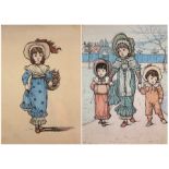 Circle of Kate Greenaway (British 1846-1901): Victorian Children Scenes