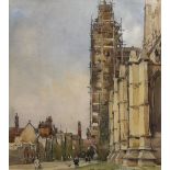 Frederick (Fred) Lawson (British 1888-1968): 'Lincoln' Cathedral under Scaffolding