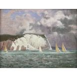 J S Dews (British 20th century): 'Yachts off the Needles - Ferens Hull'