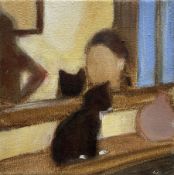 C Knight (British Contemporary): 'Princess Houdini' Kitten on a Ledge