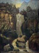 Circle of William Mellor (British 1851-1931): Waterfall Scene