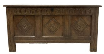 18th century carved oak blanket chest