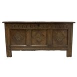 18th century carved oak blanket chest