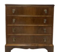 Mid-20th century walnut four drawer chest