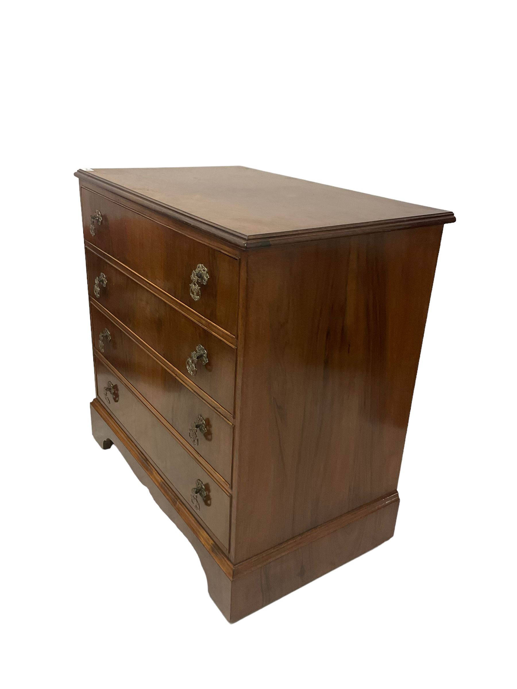 Mid-20th century walnut four drawer chest - Image 2 of 3