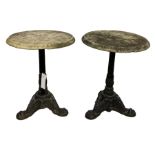 Pair of low garden tables