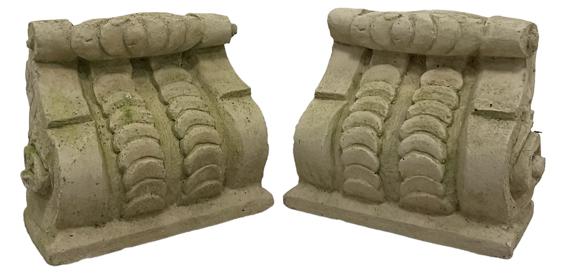 Pair of scrolled cast corbels