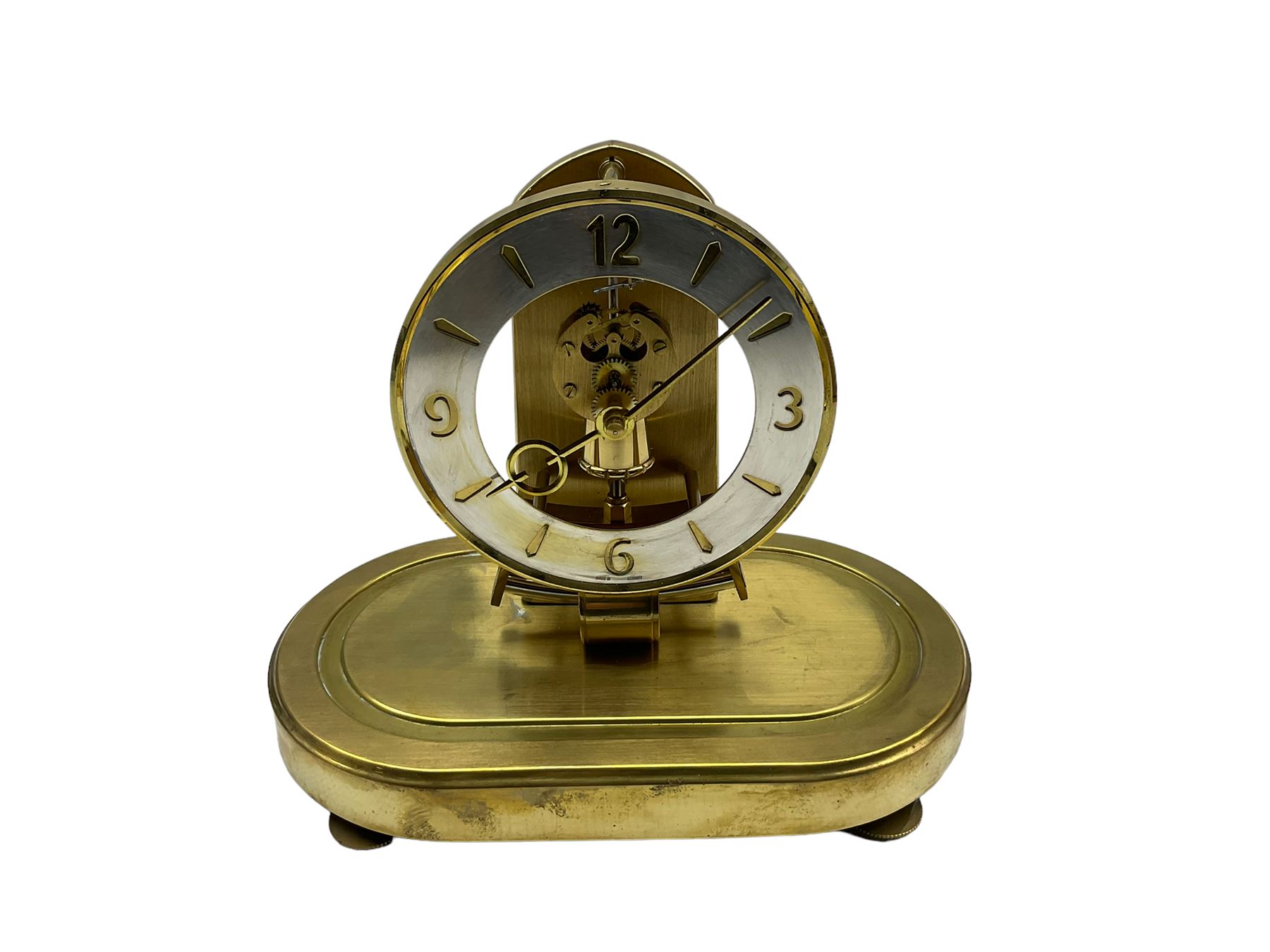 German 1970's �Schatz� battery operated mantle clock with an oscillating pendulum under an oval glas - Image 3 of 4