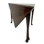 19th century mahogany corner drop leaf table