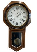 American Ansonia twin train spring driven wall clock with an eight-day movement striking the hours o