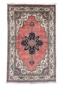 Persian Heriz pale peach ground rug