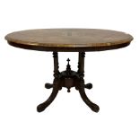 Victorian walnut loo table