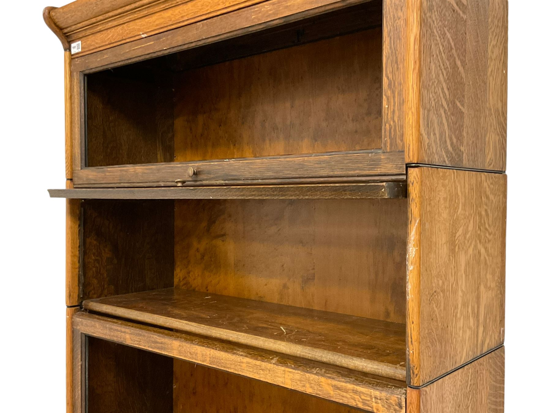 Early to mid-20th century five sectional stacking library bookcase - Image 4 of 7