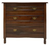Late 19th century walnut three drawer chest