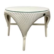 Lloyd Loom by James Brindley - circular occasional table in light finish with glass top