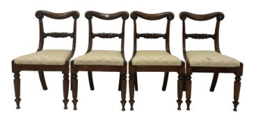 Set four 19th century mahogany dining chairs