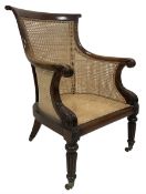 Victorian mahogany framed bergere armchair