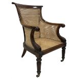 Victorian mahogany framed bergere armchair