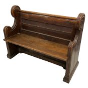 Victorian oak church pew