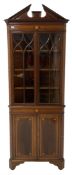 Edwardian Sheraton revival corner display cabinet