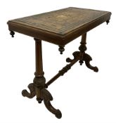 19th century parquetry wood specimen top table