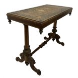 19th century parquetry wood specimen top table