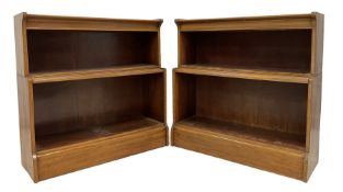 Bakers - Pair of 20th century mahogany two tier open bookcases