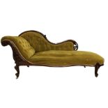 Victorian buttoned back chaise lounge