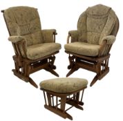 Dutalier - two rocking chairs and stool with beige cushions