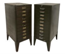 Two industrial style filing cabinets
