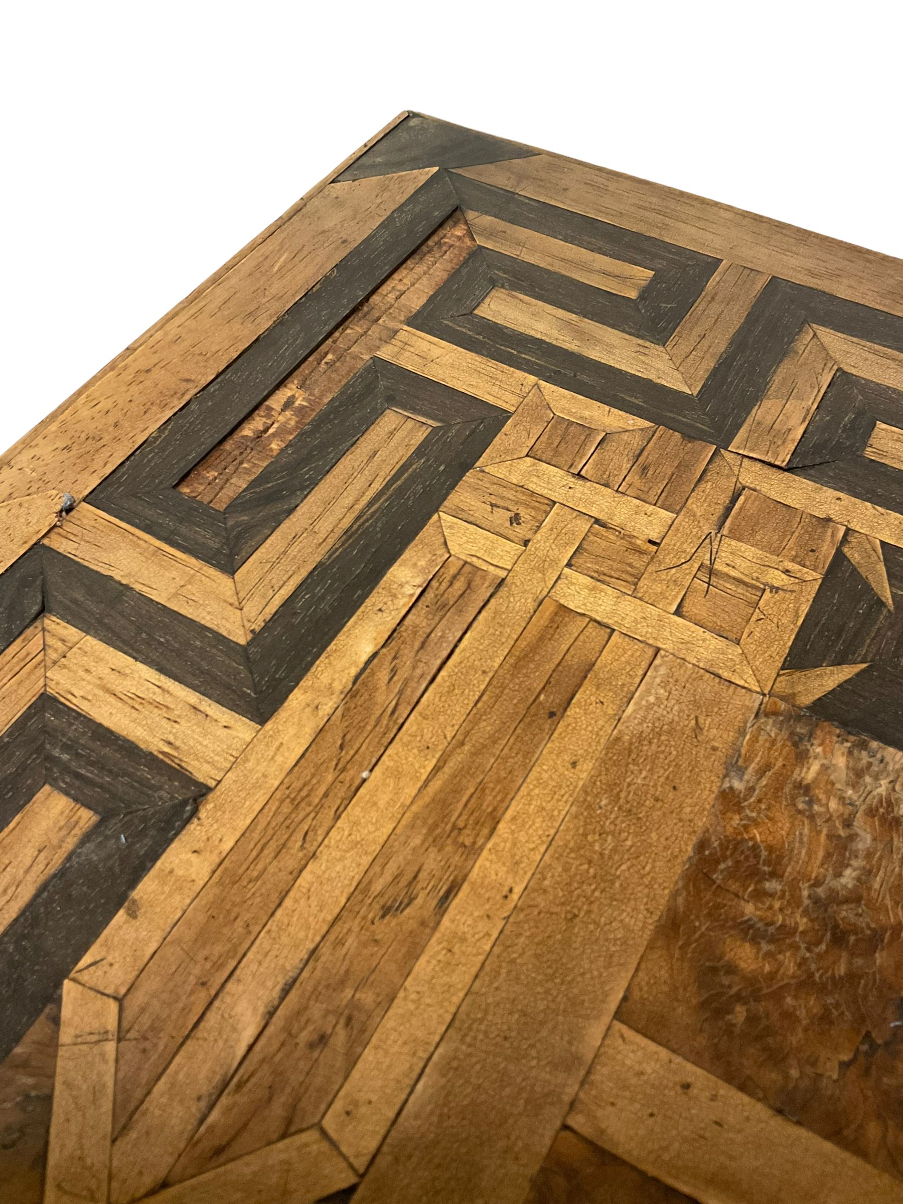 19th century parquetry wood specimen top table - Image 6 of 6