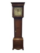 A compact oak cased longcase clock with a 30hr chain driven movement retailed by G. Green