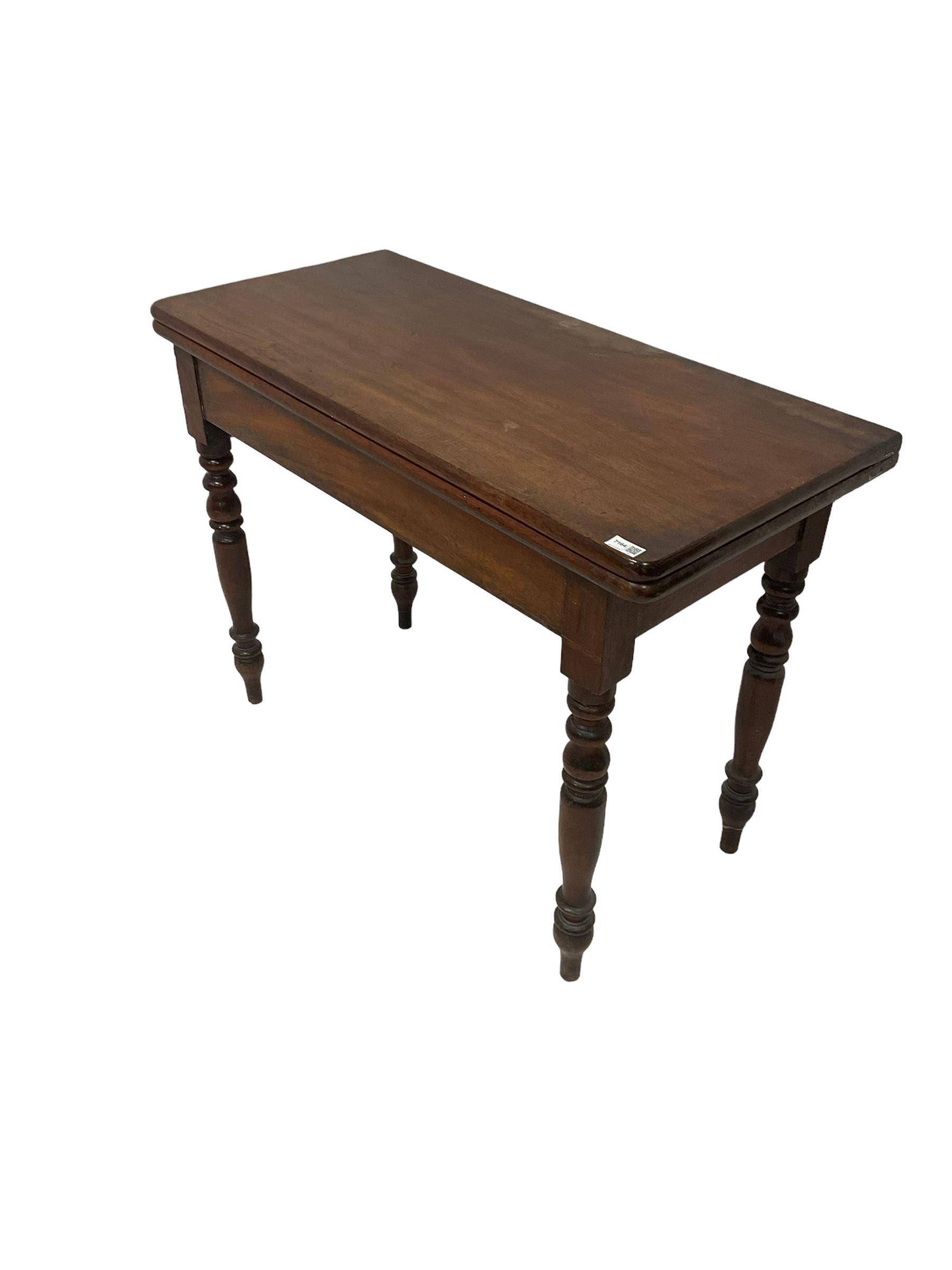 Victorian mahogany fold over tea table - Image 2 of 3