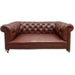 Leather Chesterfield style settee