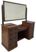 Victorian mahogany twin pedestal dressing table