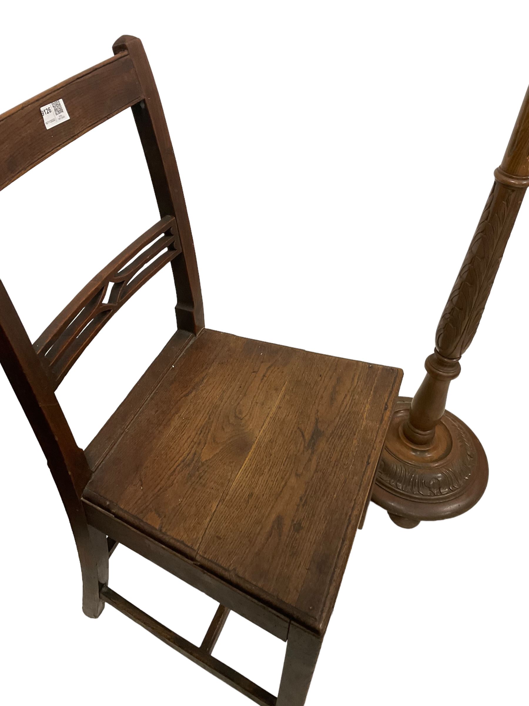 Oak farmhouse chair with turned standard lamp - Image 2 of 2
