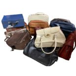 Quantity of vintage carry bags and suitcases including handbags (12)