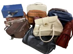 Quantity of vintage carry bags and suitcases including handbags (12)