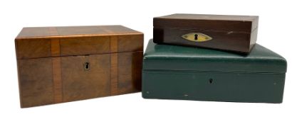 Walnut stationery box with satinwood banding