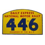Daily Express Motor Rally plaque on board W31cm