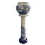 Delft blue and white jardiniere and stand H102cm