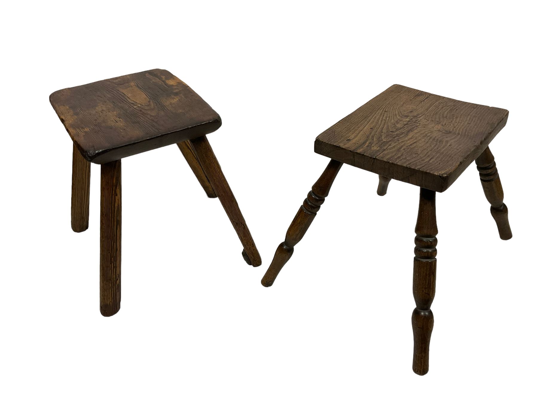 Four small oak stools of various sizes - Image 4 of 4