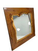 Yew wood framed mirror